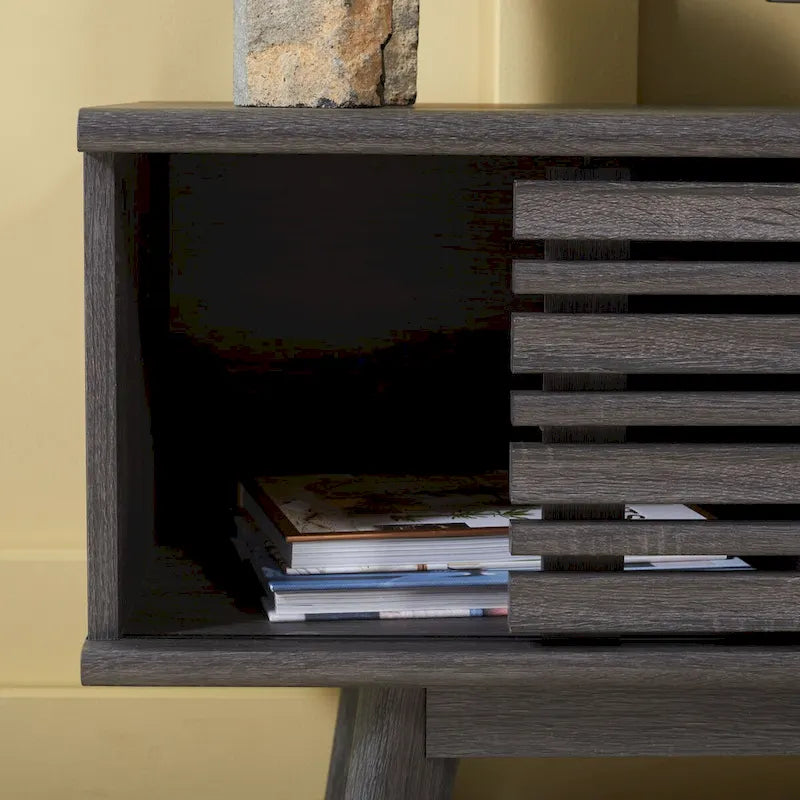 SAFAVIEH Teela Walnut 59-inch Storage Media TV Stand - 59 W x 15 L x 19 H - 59Wx15Dx19H