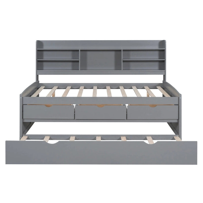 Full Size Wooden Captain Bed