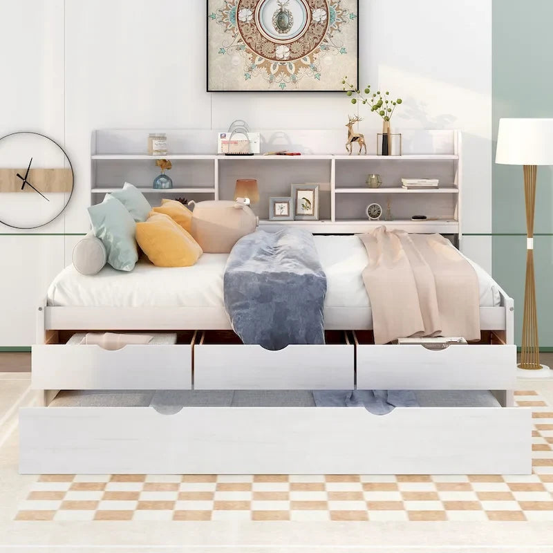 Full Size Wooden Captain Bed