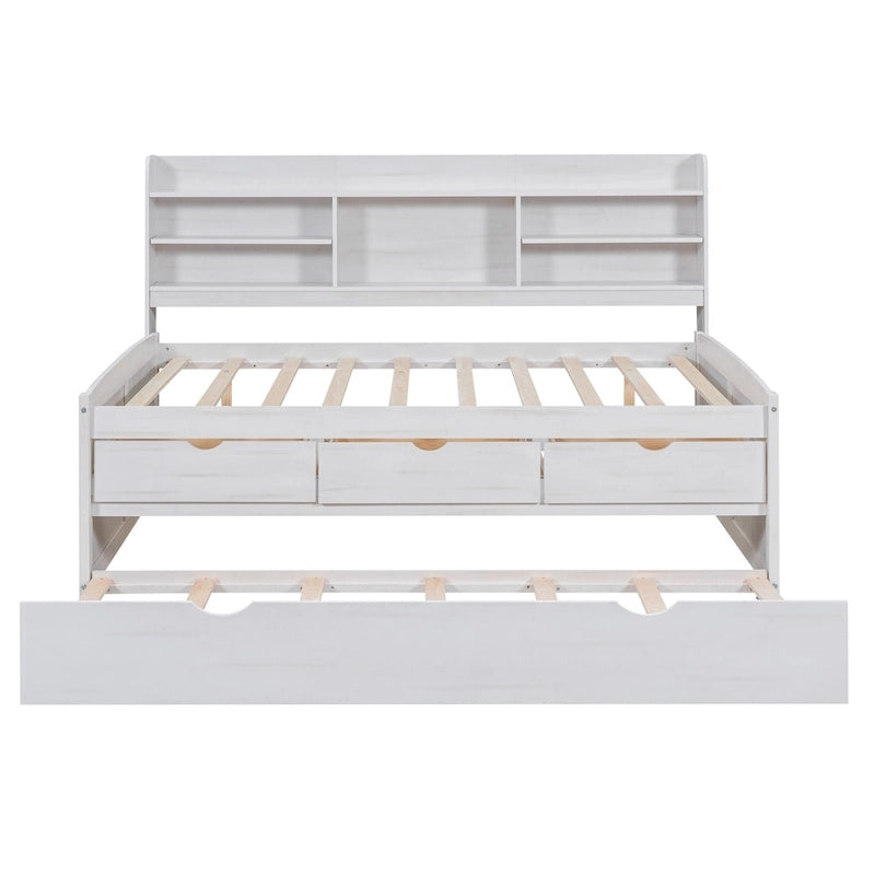 Full Size Wooden Captain Bed