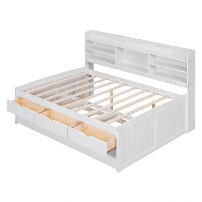 Full Size Wooden Captain Bed