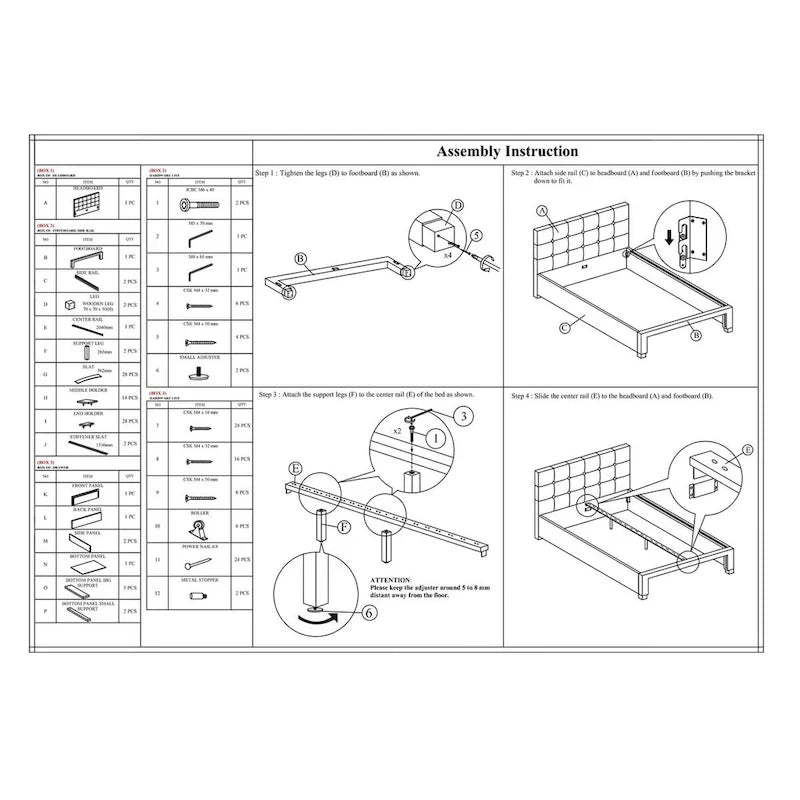Queen Size Storage Under Bed,Bed Faux Leather upholstered