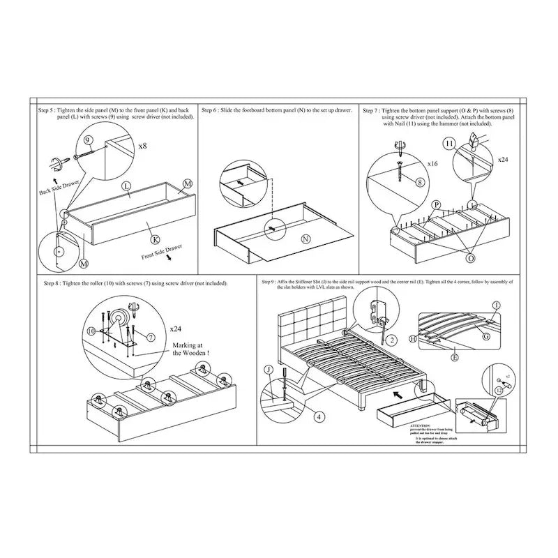 Queen Size Storage Under Bed,Bed Faux Leather upholstered