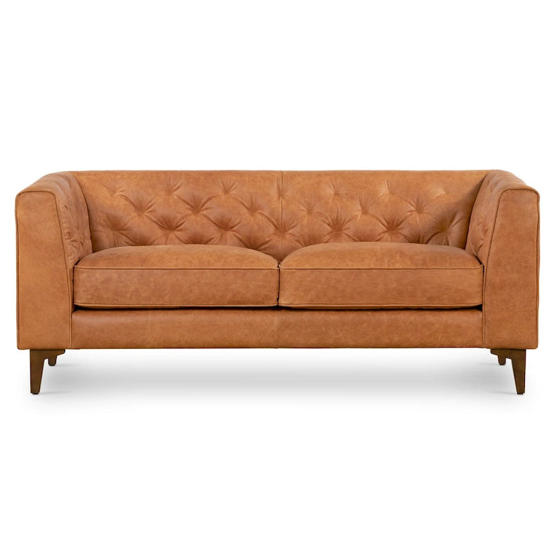 Poly & Bark Essex 74 Apartment Sofa - Full Grain Genuine Italian Leather