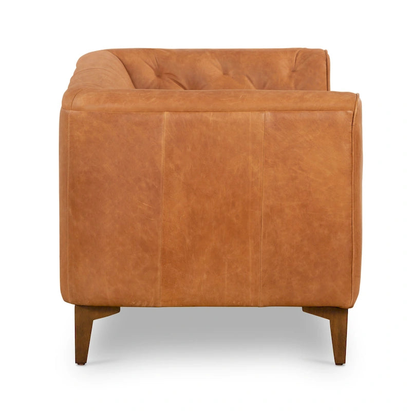 Poly & Bark Essex 74 Apartment Sofa - Full Grain Genuine Italian Leather