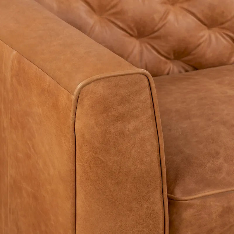 Poly & Bark Essex 74 Apartment Sofa - Full Grain Genuine Italian Leather