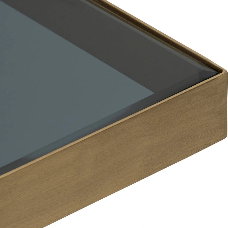 Sagebrook Home Modern Glam 20 Metal and Glass Gold and Black Side Accent Table - 22 x 22 x 20