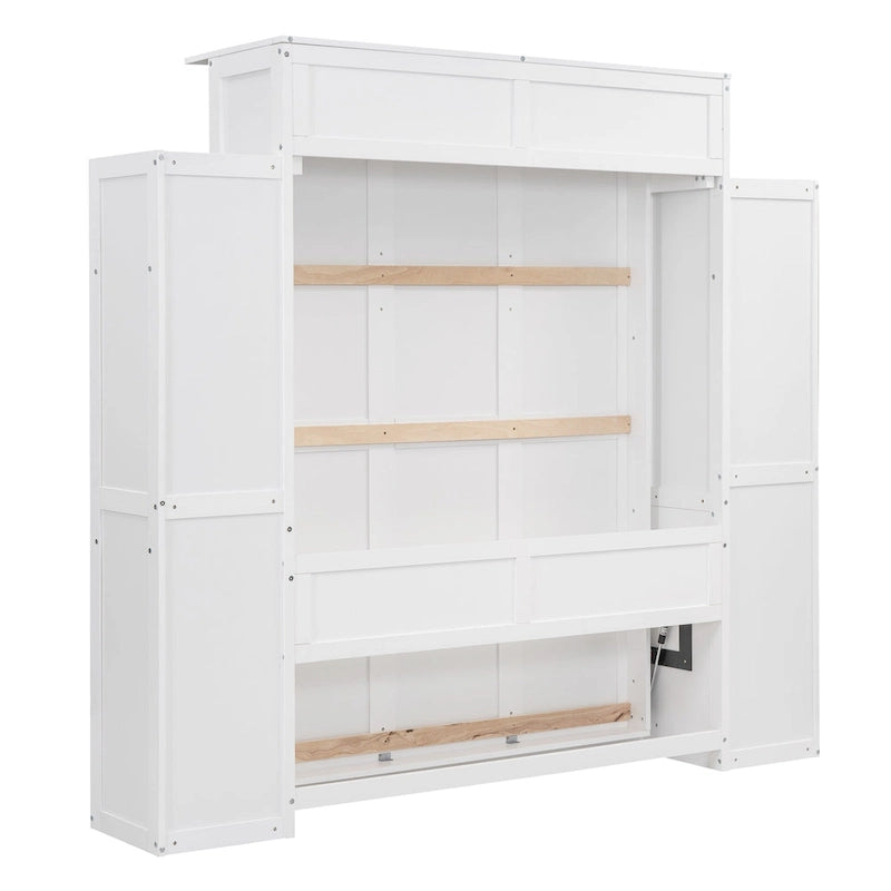 Queen Size Murphy Bed with Shelves