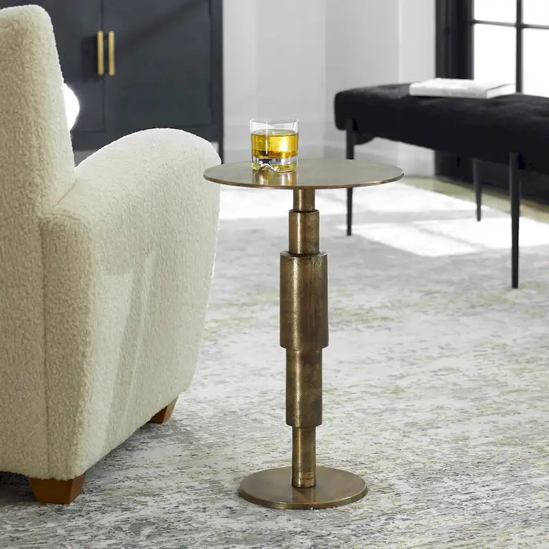Uttermost Descend Gold Accent Table - 14W x 22.5H x 14D
