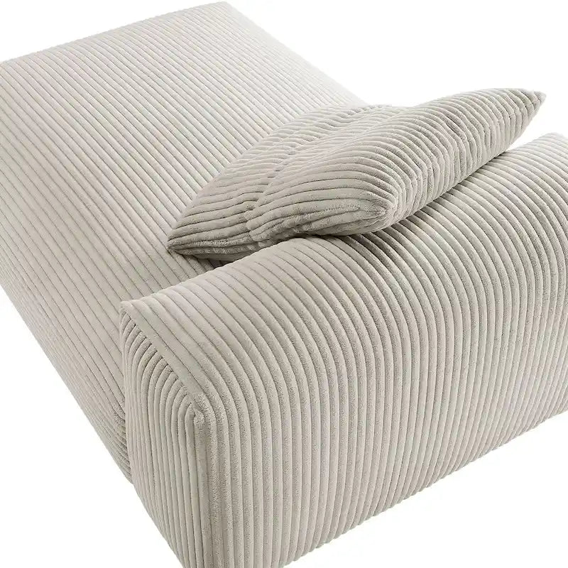 Solace Modular Corduroy Upholstered Armless Chaise Lounge