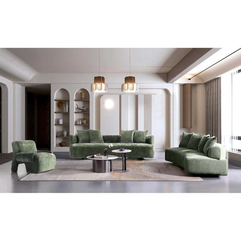 Manhattan Comfort 3 Piece Modern Verandah Chenille Multi Sofa Set