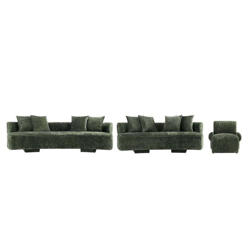 Manhattan Comfort 3 Piece Modern Verandah Chenille Multi Sofa Set