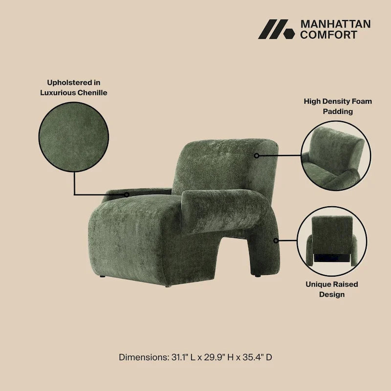 Manhattan Comfort 3 Piece Modern Verandah Chenille Multi Sofa Set