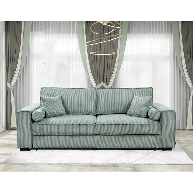 Roomfitters Large Sofa Bed with Storage, Modern 3 Seater Couch Furniture, Upholstered Back Sofa for Small Spaces