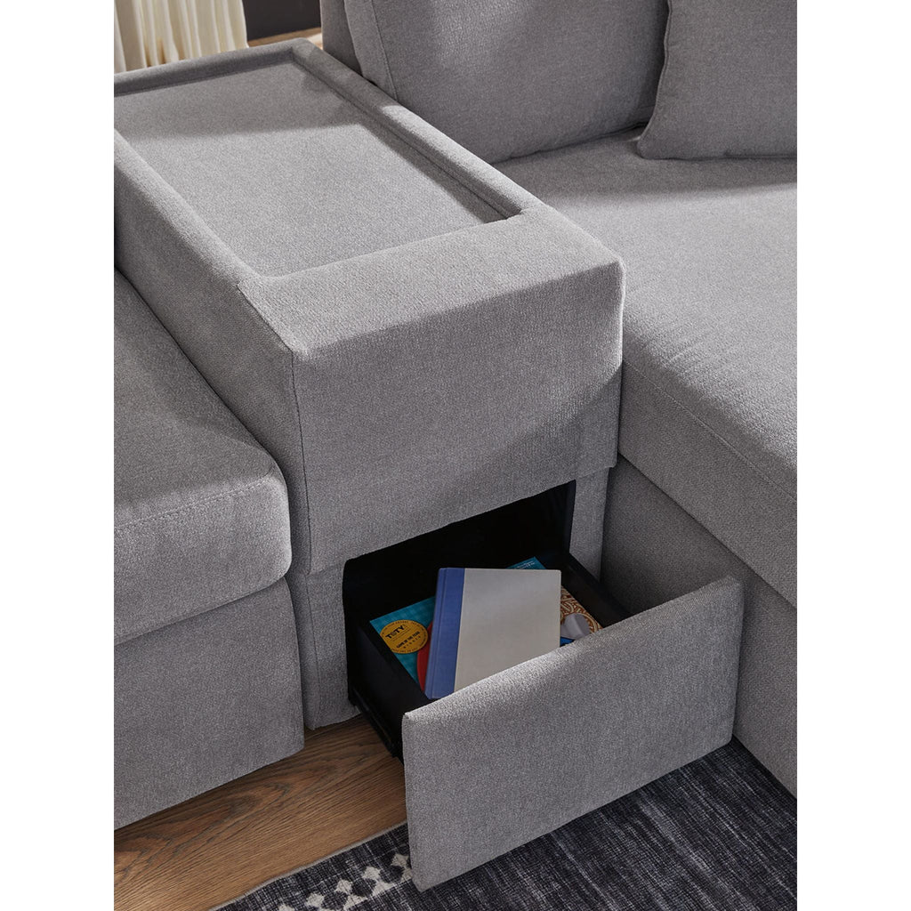 Modmax 4 Piece Modular Sectional with Chaise and Storage Console