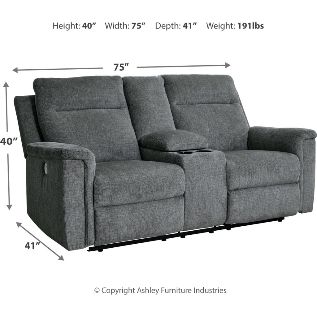 Barnsana Power Reclining Loveseat with Console