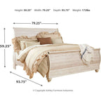 Willowton 5 Piece King Sleigh Bedroom - Whitewash