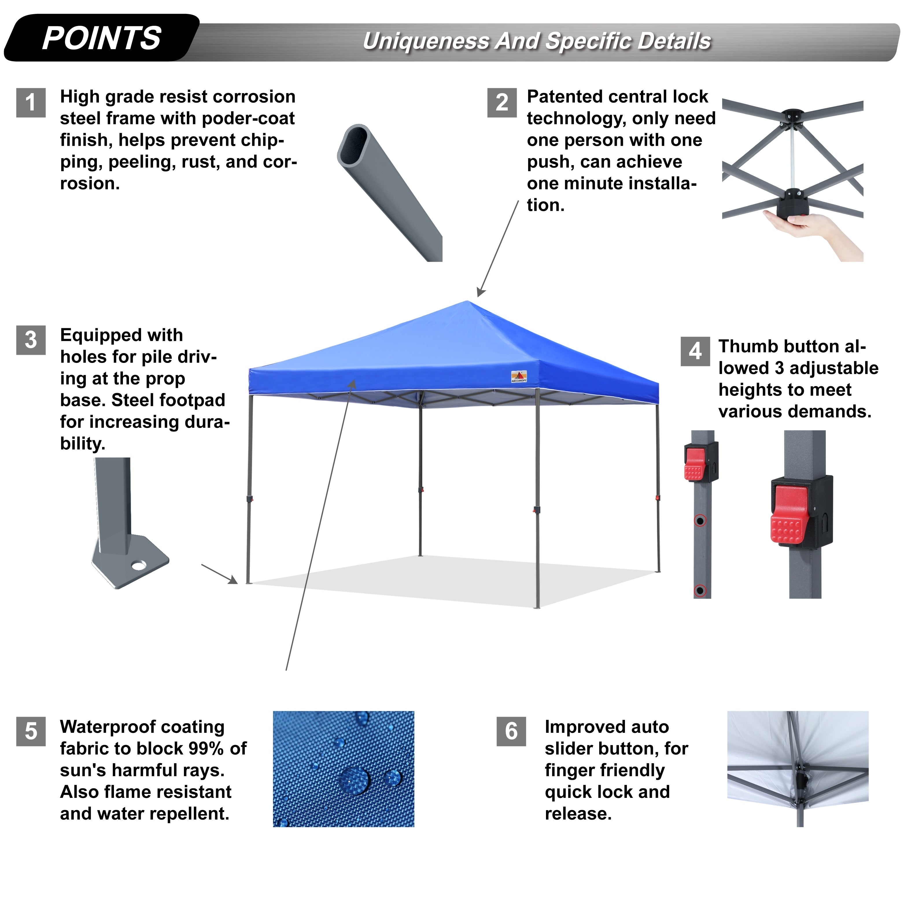 ABCCANOPY Durable Easy Pop up Canopy Tent Outdoor canopy tent