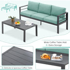 AECOJOY 7 Pieces Aluminum Patio Furniture Set Outdoor Conversation Set