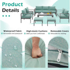 AECOJOY 7 Pieces Aluminum Patio Furniture Set Outdoor Conversation Set