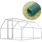 AECOJOY Large Metal Chicken Coop Run Walk-in Metal Chicken Cage