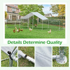 AECOJOY Large Metal Chicken Coop Run Walk-in Metal Chicken Cage