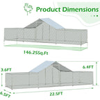 AECOJOY Large Metal Chicken Coop Run Walk-in Metal Chicken Cage