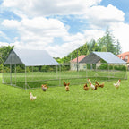 AECOJOY Large Metal Chicken Coop Run Walk-in Metal Chicken Cage