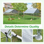 AECOJOY Large Metal Chicken Coop Run Walk-in Metal Chicken Cage