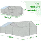 AECOJOY Large Metal Chicken Coop Run Walk-in Metal Chicken Cage