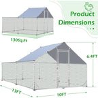 AECOJOY Large Metal Chicken Coop Run Walk-in Metal Chicken Cage