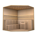 ALEKO 5-6 Person Wood Indoor Wet Dry Sauna with Electrical Heater - 75 x 75 x 83 inches