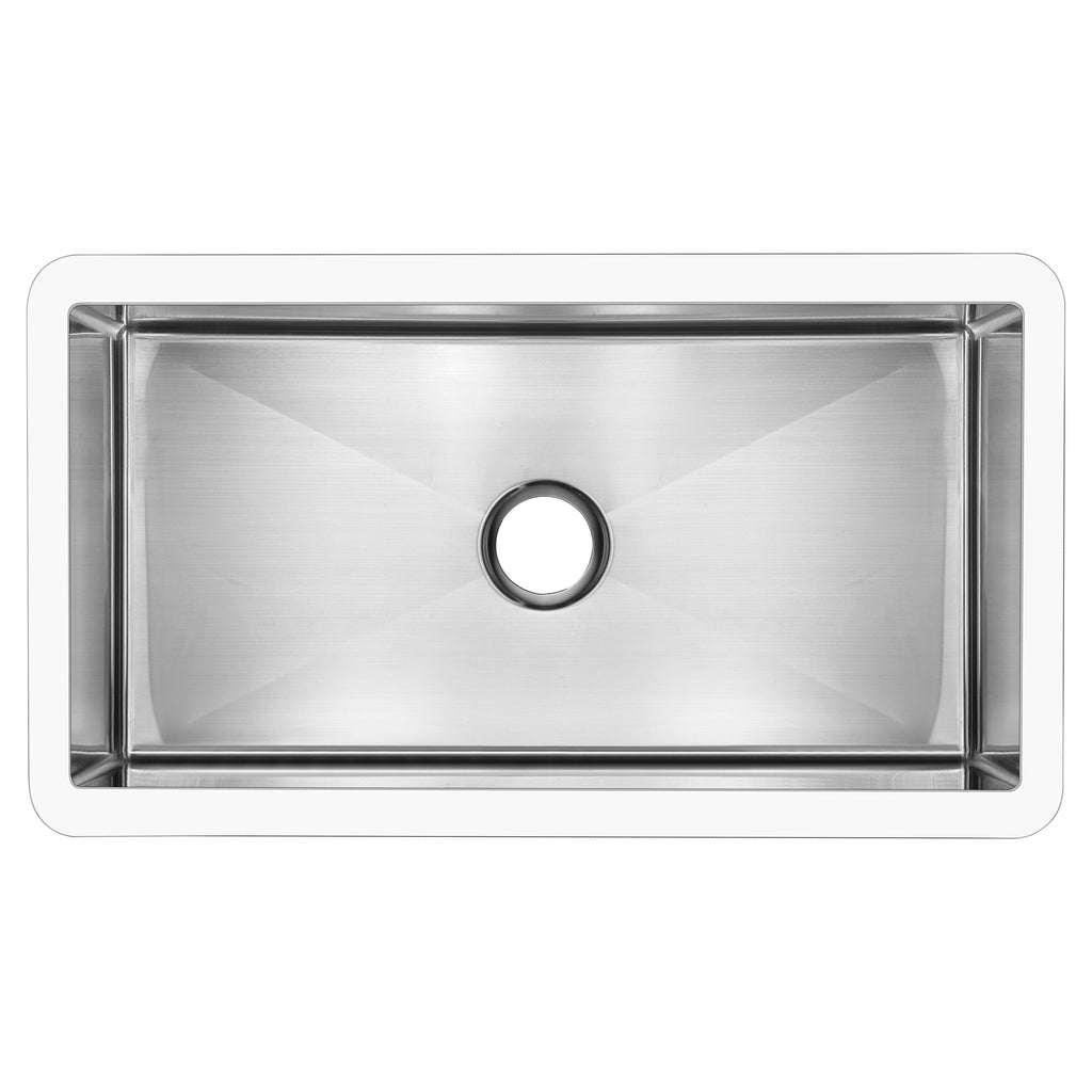ANZZI Apollo Matte White Solid Surface Farmhouse 36 in. Single Bowl Kitchen Sink with Stainless Steel Interior