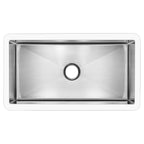 ANZZI Apollo Matte White Solid Surface Farmhouse 36 in. Single Bowl Kitchen Sink with Stainless Steel Interior