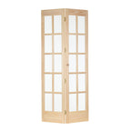 AWC Traditional Divided Glass Unfinished Pine 32-inch Bifold Door