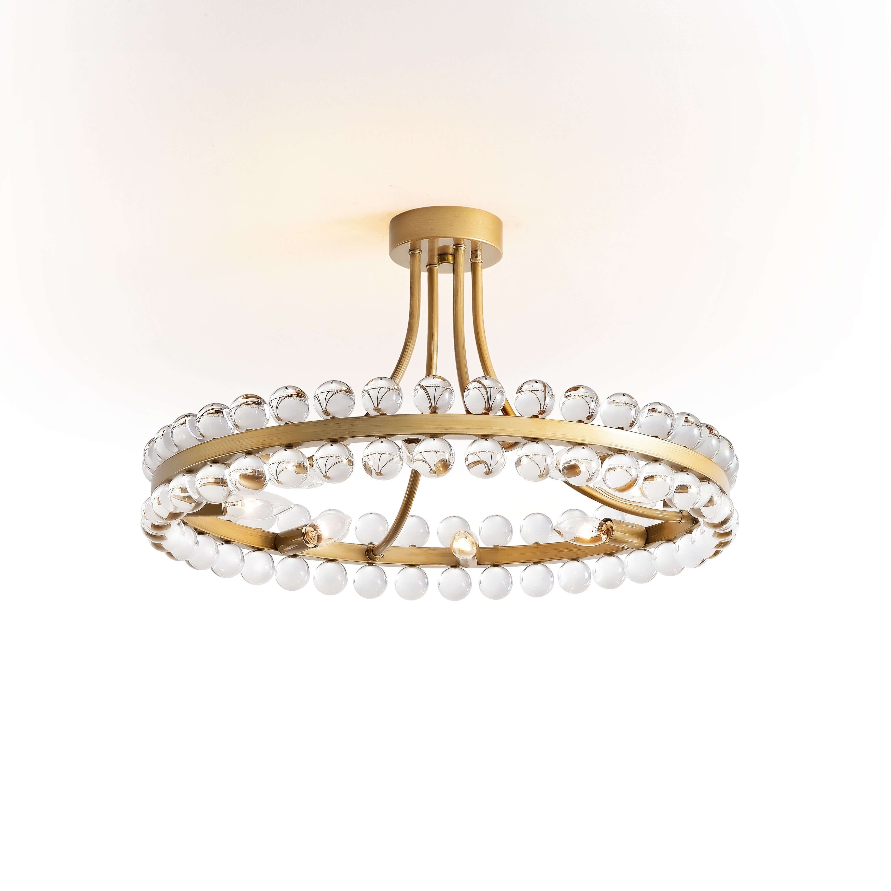 Elvira 8-Light Wagon Wheel Crystal Semi-Flush Mount