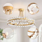 Elvira 8-Light Wagon Wheel Crystal Semi-Flush Mount