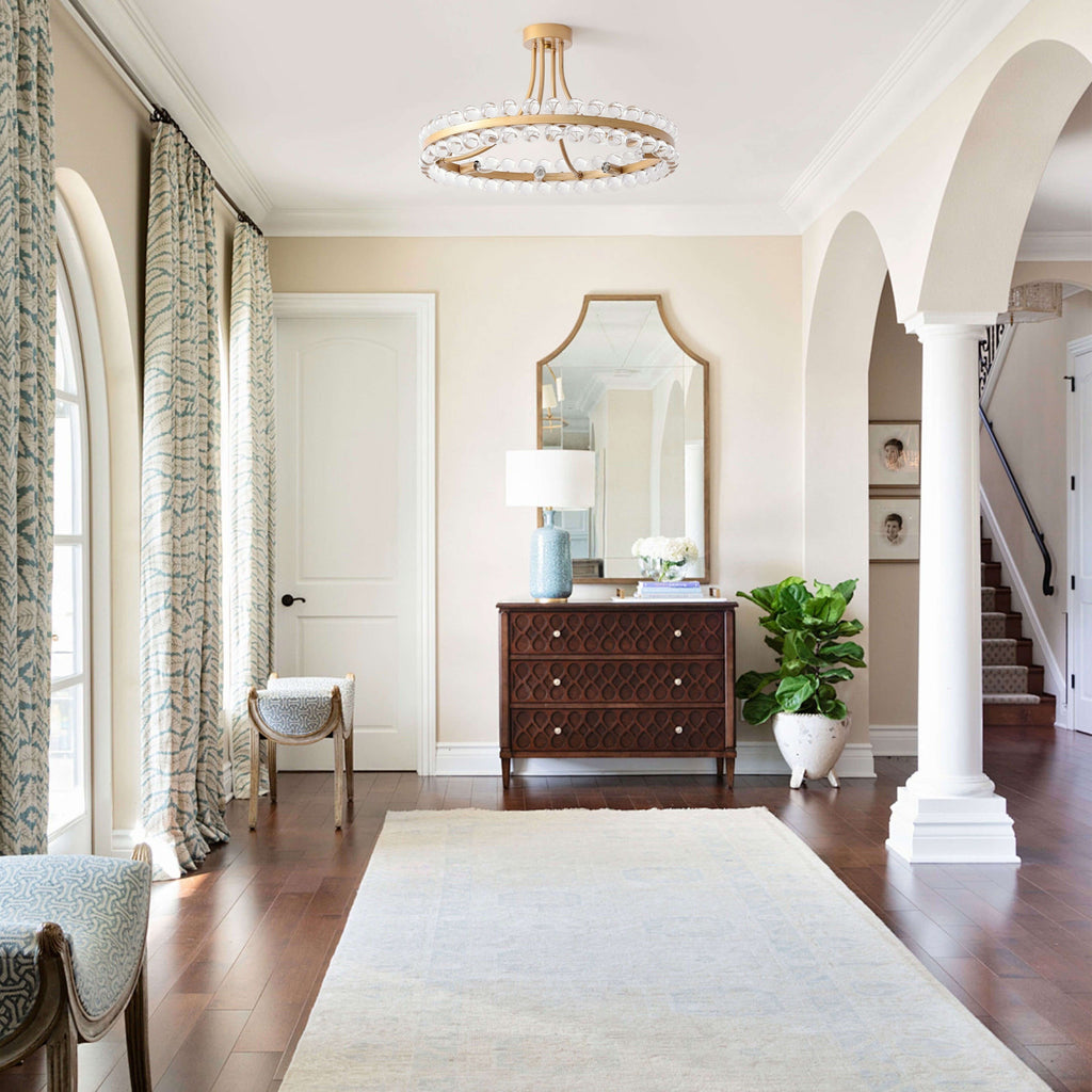 Elvira 8-Light Wagon Wheel Crystal Semi-Flush Mount