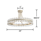 Elvira 8-Light Wagon Wheel Crystal Semi-Flush Mount