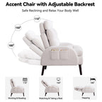 HOMYKA Accent Lounge Chair with Adjustable Backrest Storage Ottoman