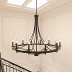 Fidenza 12-light Modern Farmhouse Empire Wagon Wheel Chandelier with UL - D40'' * H135''
