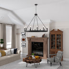 Acroma 12-light Farmhouse 40In Wagon Wheel Chandelier with UL - 40'' D x 138'' H