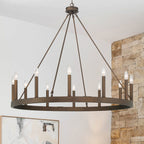 Acroma 12-light Farmhouse 40In Wagon Wheel Chandelier with UL - 40'' D x 138'' H