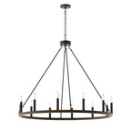 Acroma 12-light Farmhouse 40In Wagon Wheel Chandelier with UL - 40'' D x 138'' H