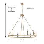 Acroma 12-light Farmhouse 40In Wagon Wheel Chandelier with UL - 40'' D x 138'' H