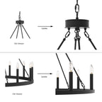 Acroma 12-light Farmhouse 40In Wagon Wheel Chandelier with UL - 40'' D x 138'' H