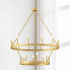 Acroma 20-light Modern Farmhouse 40In Round Wagon Wheel Chandelier with UL