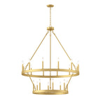 Acroma 20-light Modern Farmhouse 40In Round Wagon Wheel Chandelier with UL