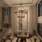 Acroma 20-light Modern Farmhouse 40In Round Wagon Wheel Chandelier with UL