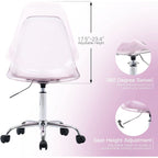 Acrylic Swivel adjustable height Armless Home office Rolling Chair